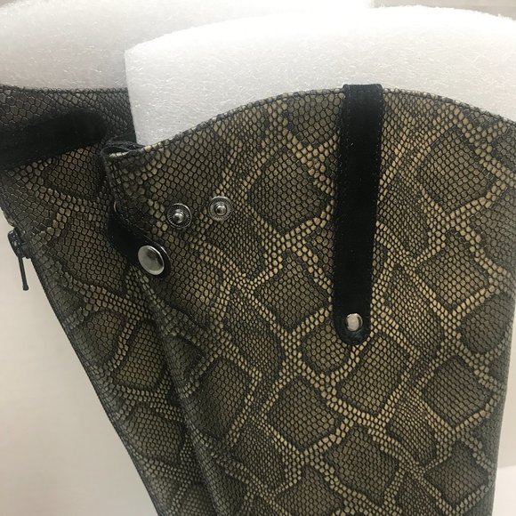 LDP Snake Print Leather Riding Boot - Picture 4 of 9